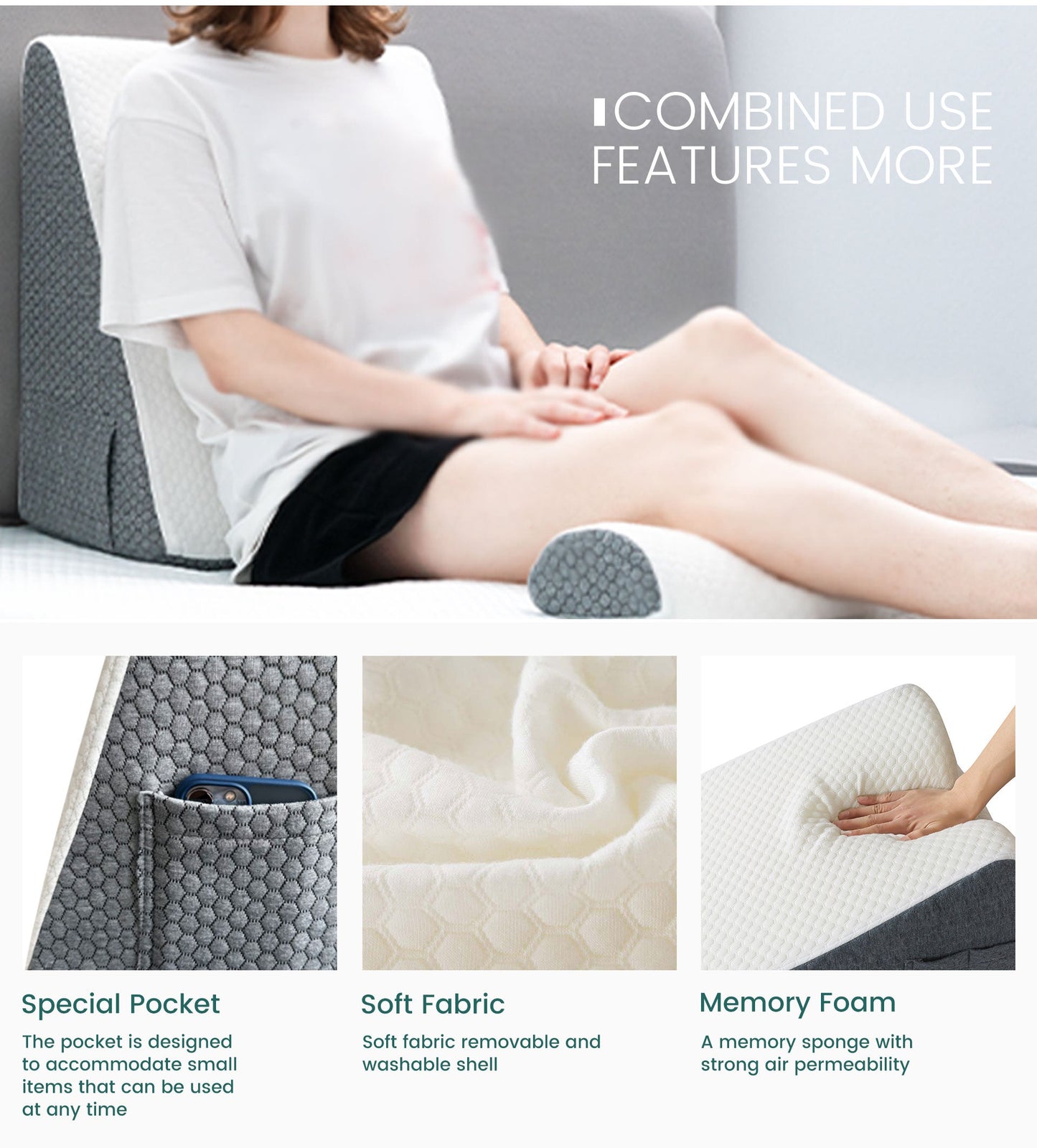 RestUp® - Colección de almohadas con forma de cuña