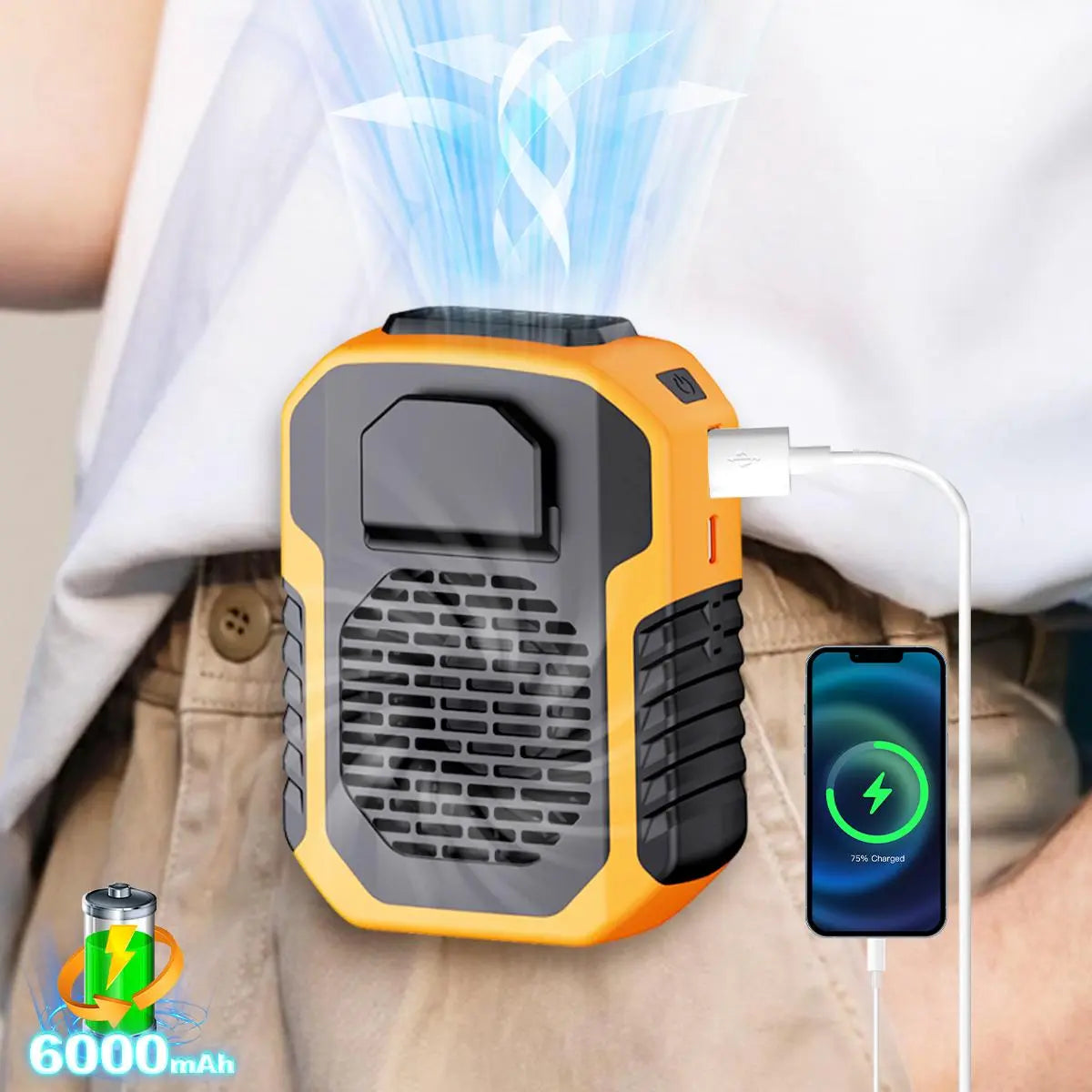 BreezeMate® - Ventilador portátil de verano para exteriores, recargable por USB
