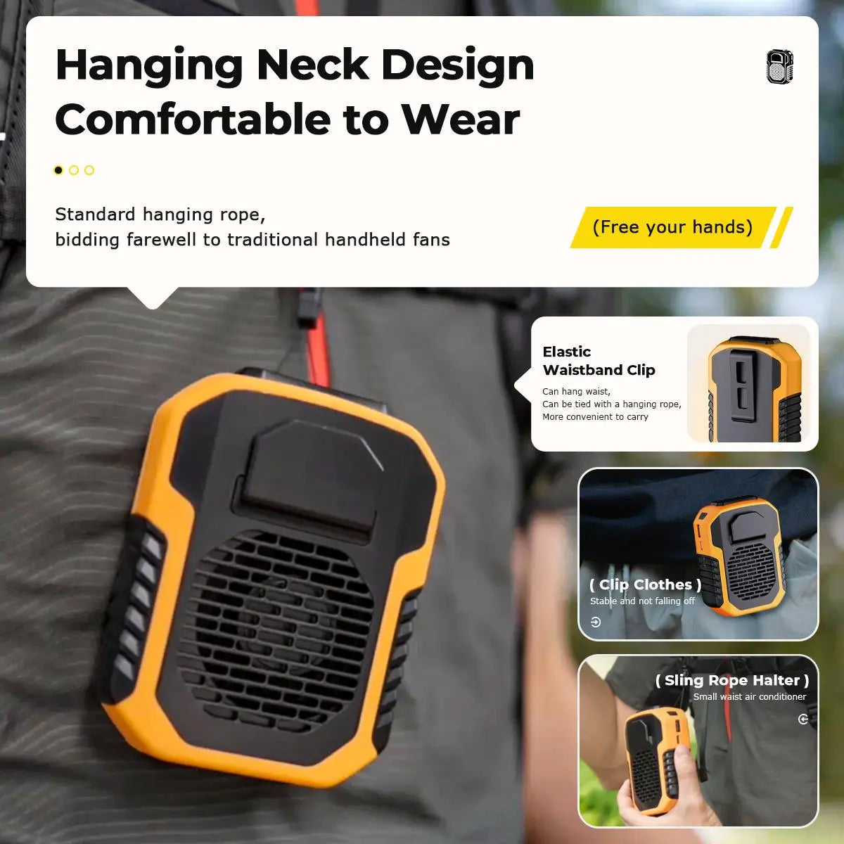 BreezeMate® - Ventilador portátil de verano para exteriores, recargable por USB