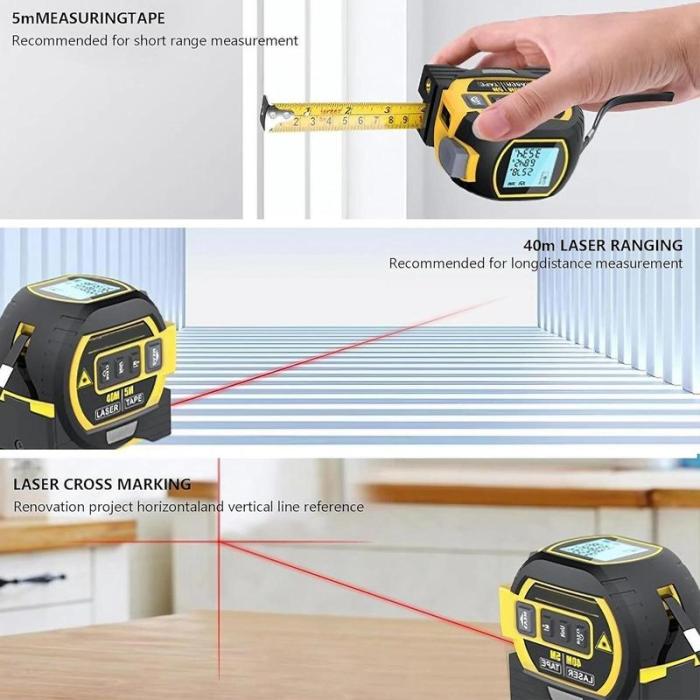 LaserMeasure Pro 2 en 1 - Cinta métrica láser digital